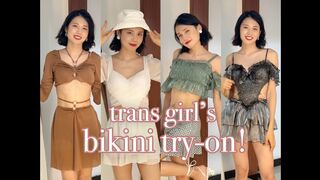 Bikini try-on haul | Trans girl tries bikinis for the 1st time!