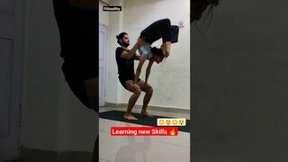 Learning new Skills???????????? Acroyoga #yoga #strength #acroyoga #hardwork #motivation #shorts