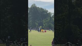 Commanders stretching at training camp