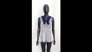 Lingerie Costume Student Babydoll Transparent Dual Tones Trim CU7035