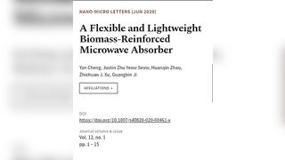 A Flexible and Lightweight Biomass-Reinforced Microwave Absorber | RTCL.TV