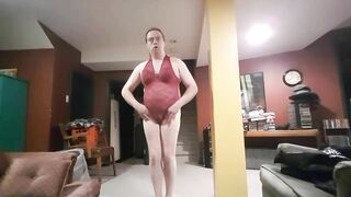 crossdresser Marianne modeling burgandy lingerie #asmr #trending