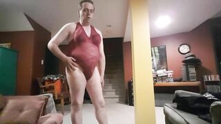 crossdresser Marianne modeling burgandy lingerie #asmr #trending