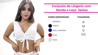 Conjunto de Lingerie com Renda e Laço – Janice | Click Sophia Lingerie