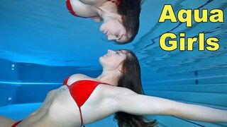 Beautiful Underwater Bikini Girl Breath Hold