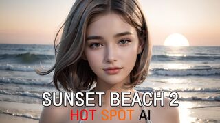 AI Art Lookbook 4K | Sunset Beach 2 | Bikini Swimwear | AI Beauty Girl | AI 룩북 실사 그림