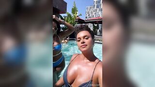 JOY TAYLOR AND MJ ACOSTA-RUIZ LABOR DAY MONDAY IN BIKINIS