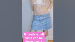 Skirt Needs Belt! | Teen Blonde Girl Try-On Haul ❤️ #lowrise #test #dancing