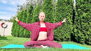 Yoga in Pajamas Amidst Nature