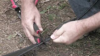 08 Prepare the flexible horse fencing rail to attach to dead end post