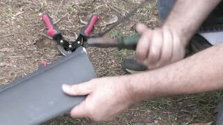 08 Prepare the flexible horse fencing rail to attach to dead end post