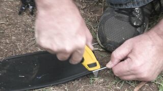 08 Prepare the flexible horse fencing rail to attach to dead end post