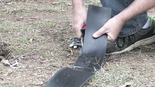 08 Prepare the flexible horse fencing rail to attach to dead end post