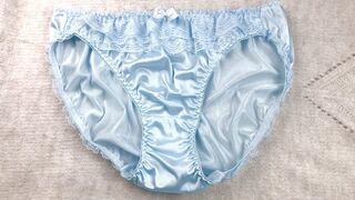 SUPER SHINY and VERY silky BLUE panty???? | My Lingerie Collection | Fullback underwear