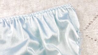 SUPER SHINY and VERY silky BLUE panty???? | My Lingerie Collection | Fullback underwear