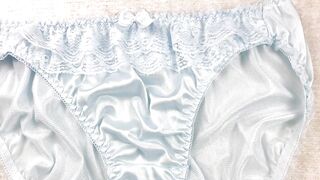 SUPER SHINY and VERY silky BLUE panty???? | My Lingerie Collection | Fullback underwear