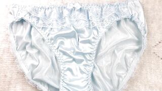 SUPER SHINY and VERY silky BLUE panty???? | My Lingerie Collection | Fullback underwear