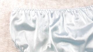 SUPER SHINY and VERY silky BLUE panty???? | My Lingerie Collection | Fullback underwear