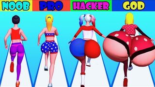 NOOB vs PRO vs HACKER vs GOD in Twerk Race 3D #whatsapp #video