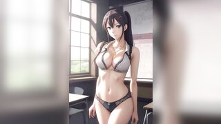 Anime Girl Model in Bikini At School | Aİ