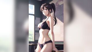 Anime Girl Model in Bikini At School | Aİ