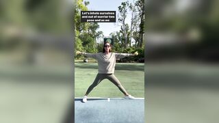 Yoga for Tennis-Warrior 2 to Reverse Warrior Flow for Groundstrokes & Volleys #tennisplayers #tennis