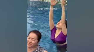 Aqua yoga#yoga in ganga yoga&fitness Vietnam