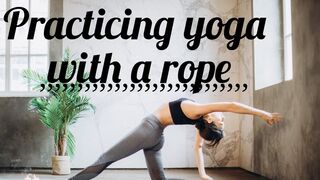 Yoga stretching exercise with a rope #Yoga #Practice #Gym #Sport