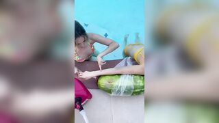 Stretching a Watermelon with plungers- pt 9