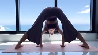 Deep hip stretching + relaxing yoga /Try On Haul | See-through Lingerie | #trending #viral #2023