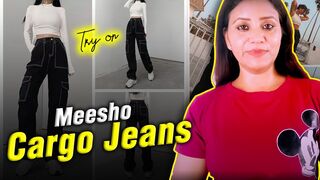 Meesho cargo jeans for women Review | Baggy Pants Try on haul under 500