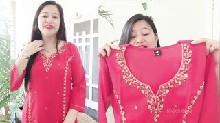 पैसे वसूल ???? MEESHO Karwachauth Kurta set with Duppata | Meesho TRYON | Meesho haul | sweet Panda