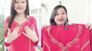 पैसे वसूल ???? MEESHO Karwachauth Kurta set with Duppata | Meesho TRYON | Meesho haul | sweet Panda