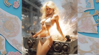 beautiful girls in bikinis on a spaceship AI красивые девушки в космосе из нейросети