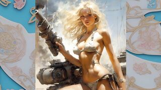 beautiful girls in bikinis on a spaceship AI красивые девушки в космосе из нейросети