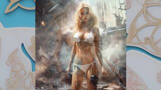 beautiful girls in bikinis on a spaceship AI красивые девушки в космосе из нейросети