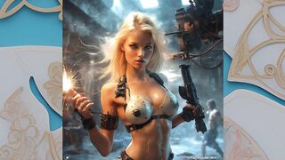 beautiful girls in bikinis on a spaceship AI красивые девушки в космосе из нейросети